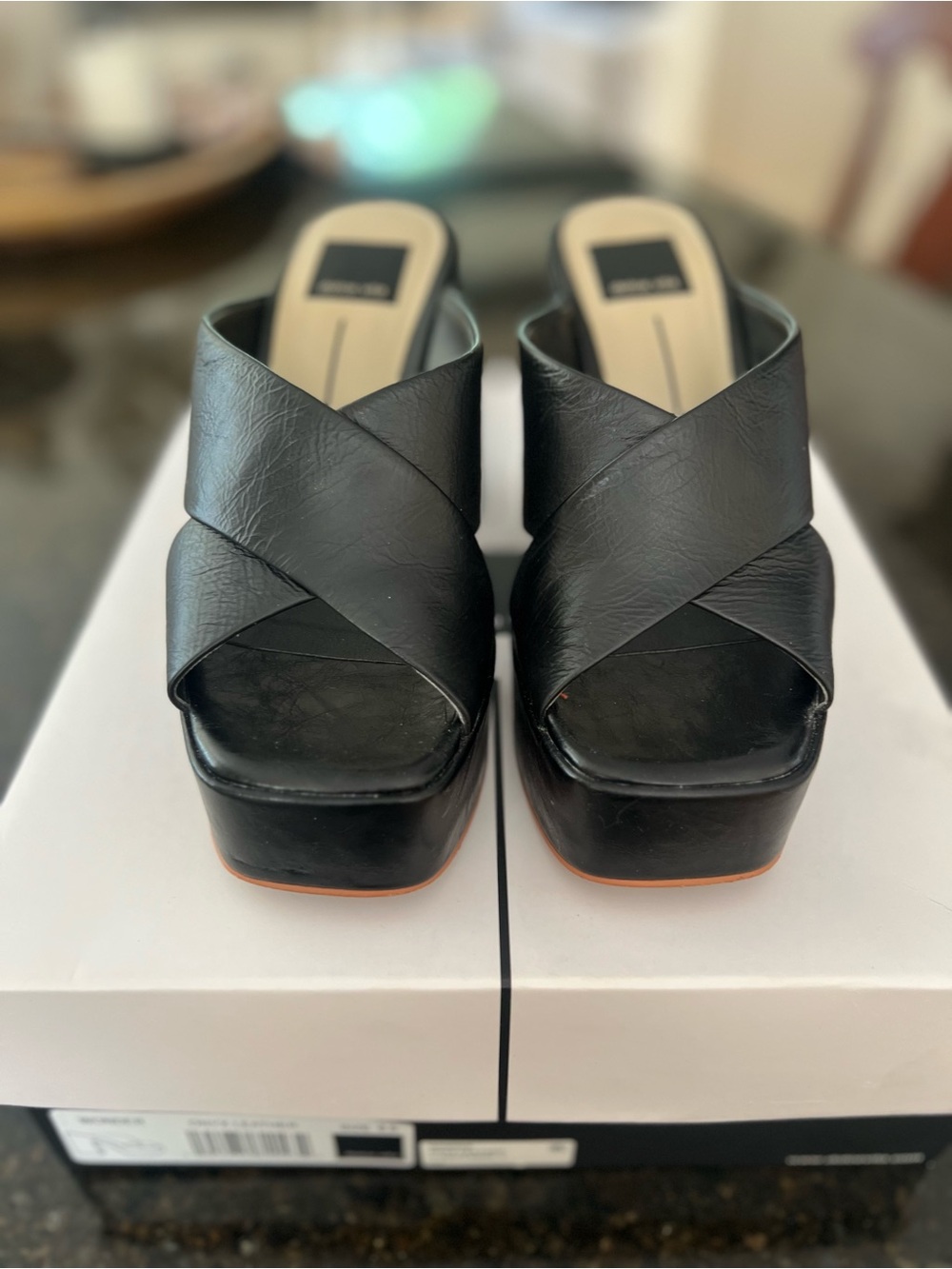 Dolce Vita Black Crisscross Platform Sandals
